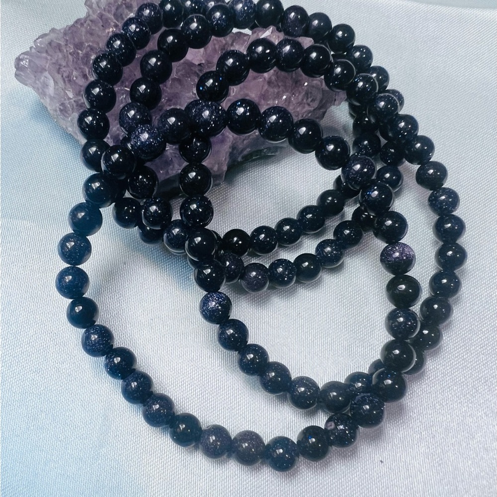 Blue goldstone gemstone bracelet
